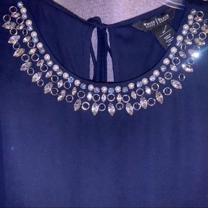 White House Black Market navy blue sleeveless top